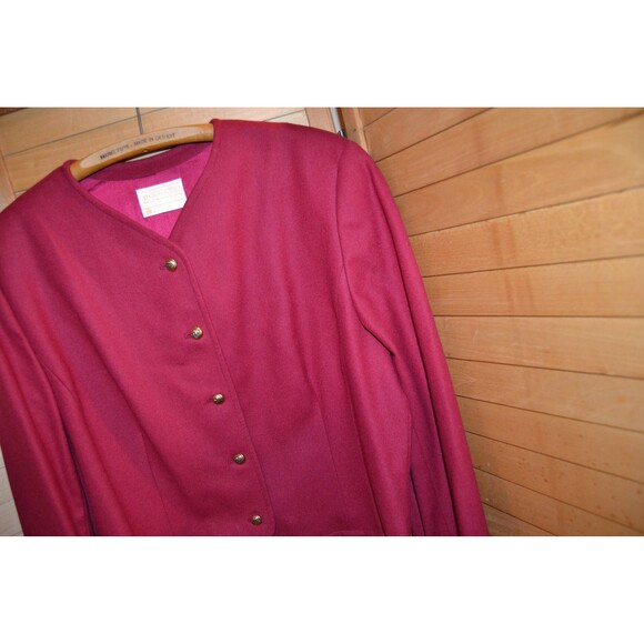 Pendleton Vintage Blazer Cranberry Red Gold Buttons Wool - Picture 2 of 6